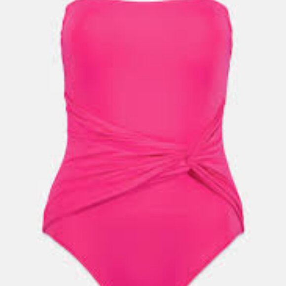 NWT! Carmen Marc Valvo Azalea Bandeau Knot Detail One Piece Swimsuit NEW! - Picture 4 of 4